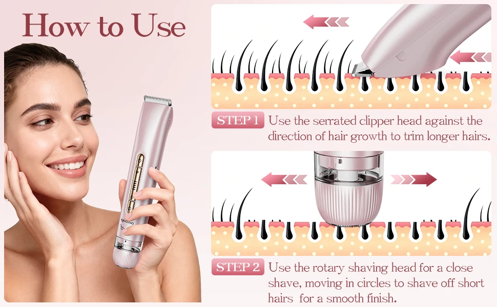 how to use knvovno Bikini & Body Hair Trimmer