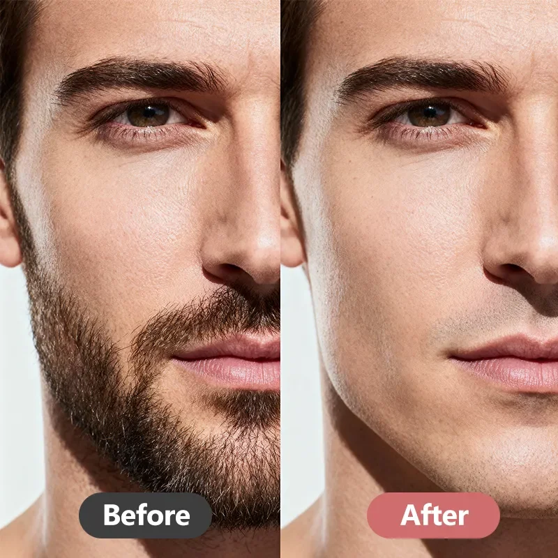 trimming beard before and after